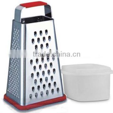 4-sided Stainless Steel Box Grater Zester with Storage Container/ Bowl