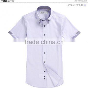 Purple Short-Sleeves Bussiness Men Shirt