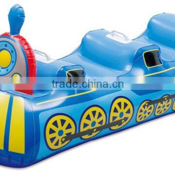 PVC inflatable ride-on car, inflatable animal rider, green inflatable train toy for kids