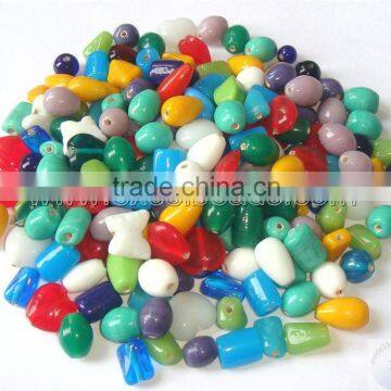 Various colors Plain Glass Beads Mix