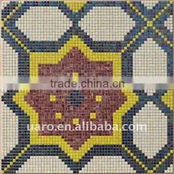 Carpet pattern glass mosaic floor decoration