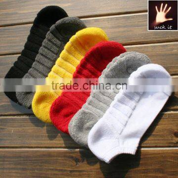 men bottom Pure cotton hosiery ship pure color towel low help sports socks