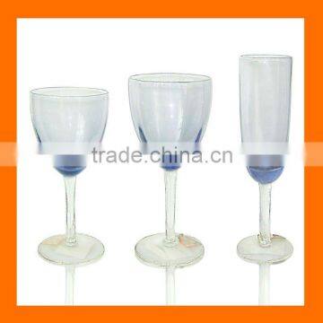 Hand blown blue colored wine glass,drinking glass,whole sales