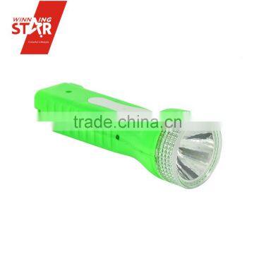 1+1 Rechargeable LED Torches with Transparent Head in Yellow Green