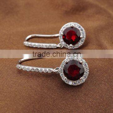 Jewelry Fashion Crystal Drop Ruby Earrings photo-3