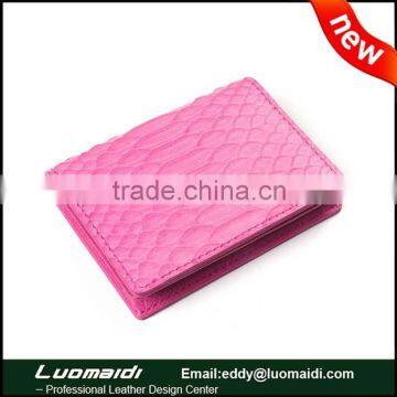 Custom Color Python Skin Business Card Holder for Unisex,genuine Python Leather Mini Card Bag China Factory