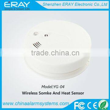 HOT!!! HOT!!! New and Hot wireless smoke and heat sensor system sensor smoke detector for alarm system(YG-04)