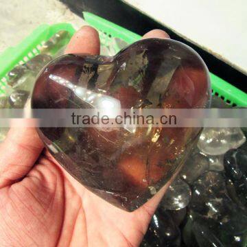 Factory direct popular smoky crystal heart for home decora