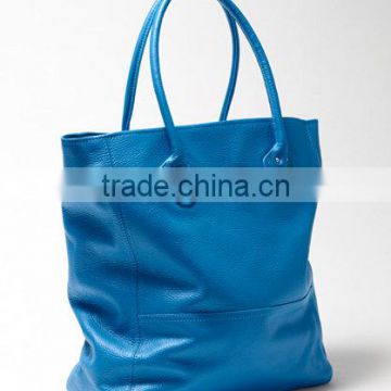 woman classic leather tote bag