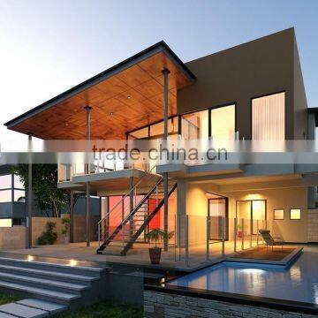 Low Cost Prefabricated Sandwich Panel Wall Cladding Light Steel Villa / prefabricated villa / light steel modular homes with CE