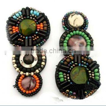New style three rings with acrylic beads lady sandal uppers