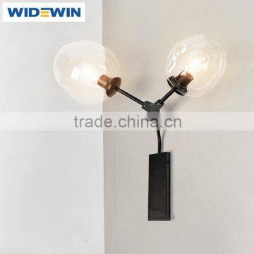 Two Lights Wall Sconce Modern Clear Glass Wall Lamp