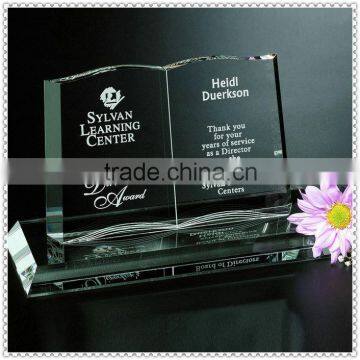 Engraving Open Book Crystal Awards For Desktop Gifts
