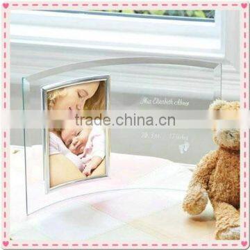 Customized Curve Glass Photo Frame For Baby Shower Decoration