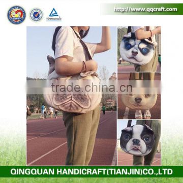 2015 New Design Promotional Fashion Oem Custom Promotion Women Dog Face Handbag For Lady