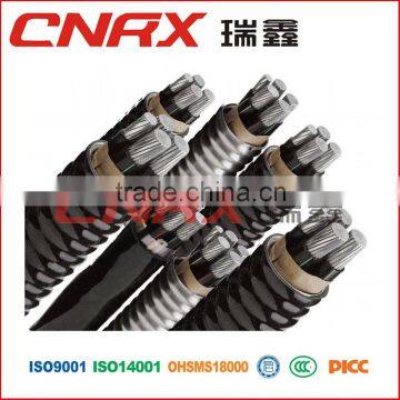 Made in China yueqing aluminum core armro XLPE Insulated PVC jacket grounding copper braid armoured cables electrics