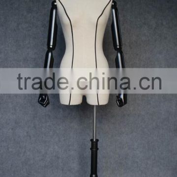 female upper body dress forms with wooden arms & tripod base