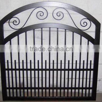 House iron gate design feature dark brown color iron sliding gate door on alibaba.com