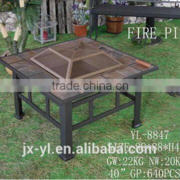 Square Outdoor Firepit With Cooking Grid