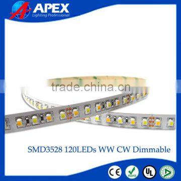 constant current LED STRIP IC SMD3528-120LED/M-CW+WW color adjustable DIMMABLE LED STRIP