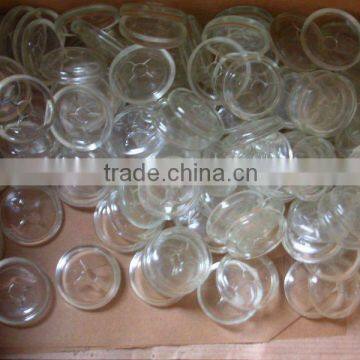small clear ellipse shape glass candle plate