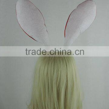 Red Satin Long Rabbit Ears Headdress Halloween Props Party Headwear photo-5