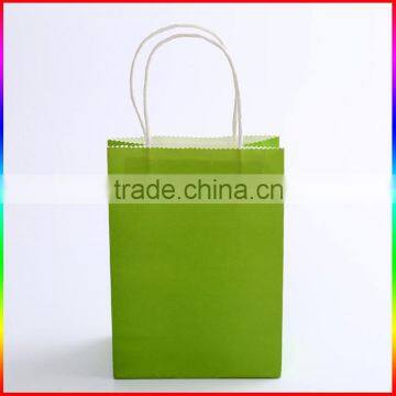 green kraft paper bag package with rope handle