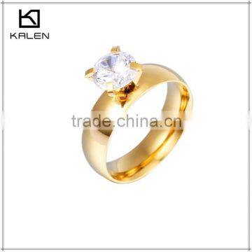 Hot Sale Low Price Couple Crystal Wedding Stainless Steel Rings photo-3