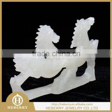 2015 high quality animal head sculpture white jade good for collection