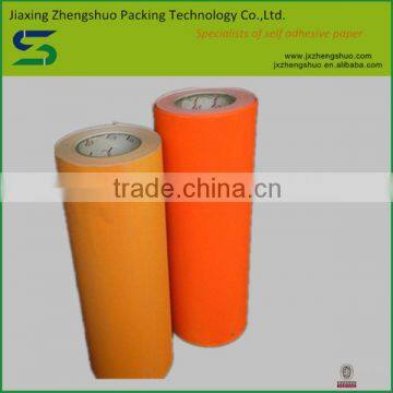 fluorescent orange label with 85g yellow release paper