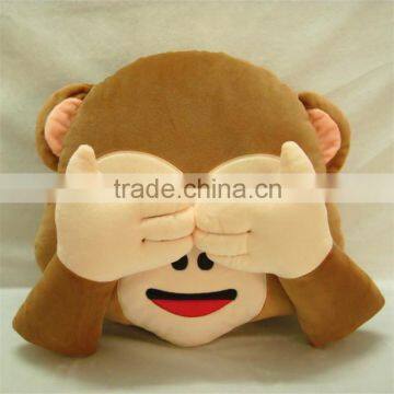 wholesale emoticon plush monkey emoji pillow