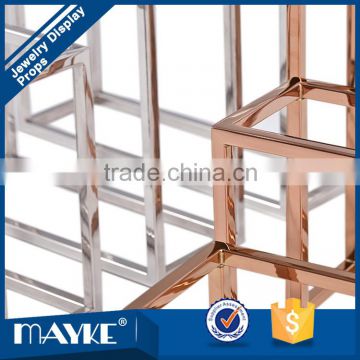 Glossy and golden Stainless steel window display frames for high quality