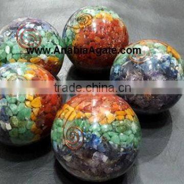 Chakra Layer Orgone Ball For Sell : Wholesale Orgone Ball : Orgone Spheres