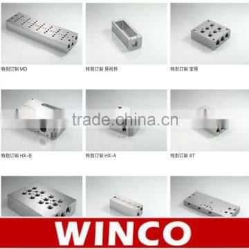 Wide Type Solenoid Pneumatic Air Manifold CNC Machining