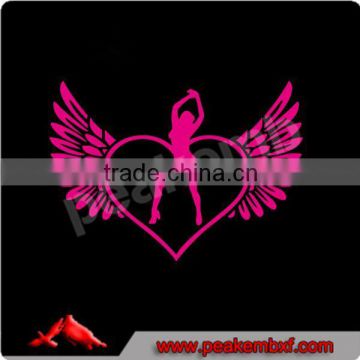 Fashion rhinestone transfer iron on angel wings PU heat transfer