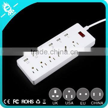 2-in-1 Surge Protected Power Strip USB Charger Station Combo Charging Ports Power Socket