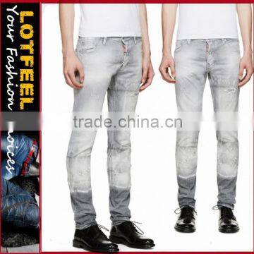 Biker Jeans Blue Denim jeans pantalon (LOTK076)