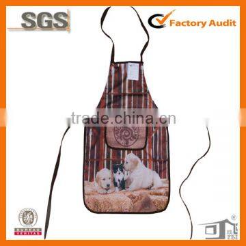 polycotton dog and cat cartoon apron