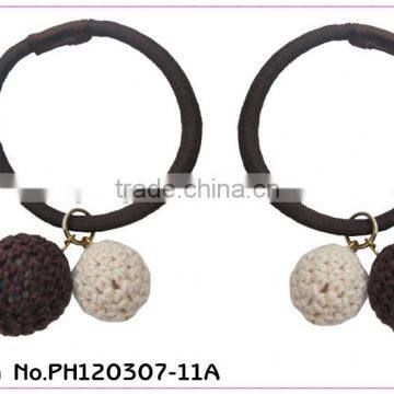 elastic hair ties with balls for women