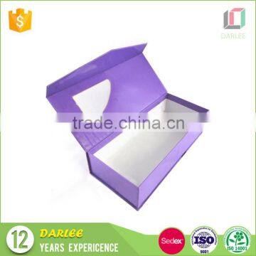 High Quality Book Shape Hard Paper Clear Window Magnet Luxury Hair Packaging