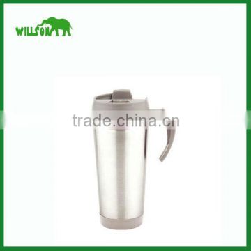 450ml stainless steel Double wall travel mug with handle /stainless steel trave mug/Auto mug good for promotional gifts