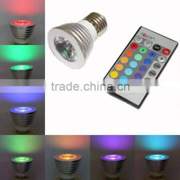 16 Colors Changing RGB LED Lamp 3W E27 85-265V White Light Bulb RGB LED Bulb Lamp Spot With Remote Control photo-3