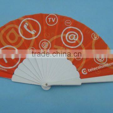 personalized cloth folding fan with plastic handle