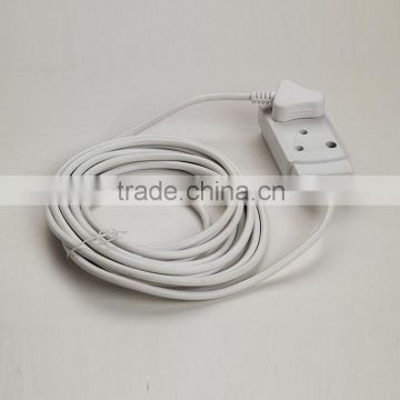 South Africa extension cord plug two white three core inserted row drag strip power line