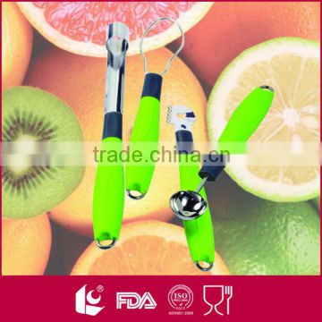 fruit tools set, 4pcs, tcitrus peeler, corer, melon spoon/baller, Avocado/kiwi slicer