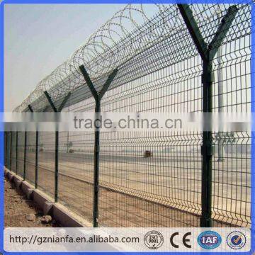 PVC coated V-post Security Fence with Razor Barbed wire(Guangzhou Manufacturer)