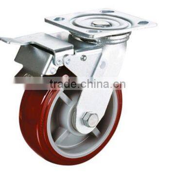 Heavy duty PU scaffold caster wheel with brake