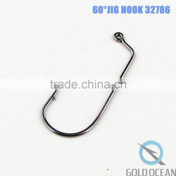 Large stock Carbon steel 60 degree jig hook fishing
