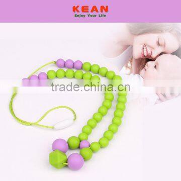 Baby Silicone Teething Necklace For Mom To Wear, 100% BPA FREE