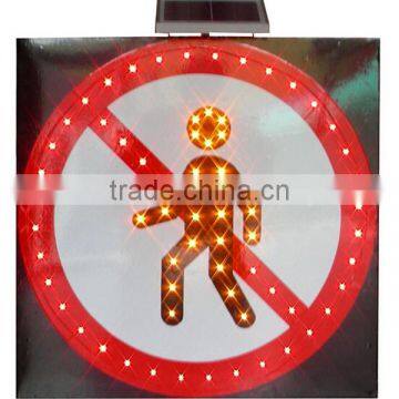 LED Solar NO Pedestrian Entry Traffic Signs photo-5